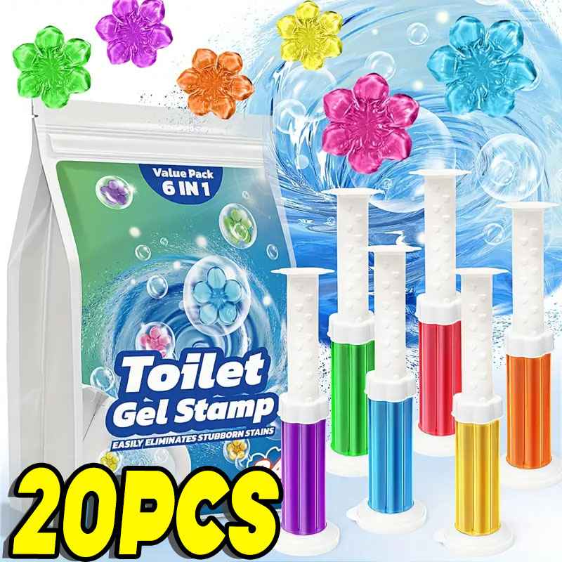Home Bathroom Freshener - 1/20pcs Flower Toilet Cleaner Gel Syringe