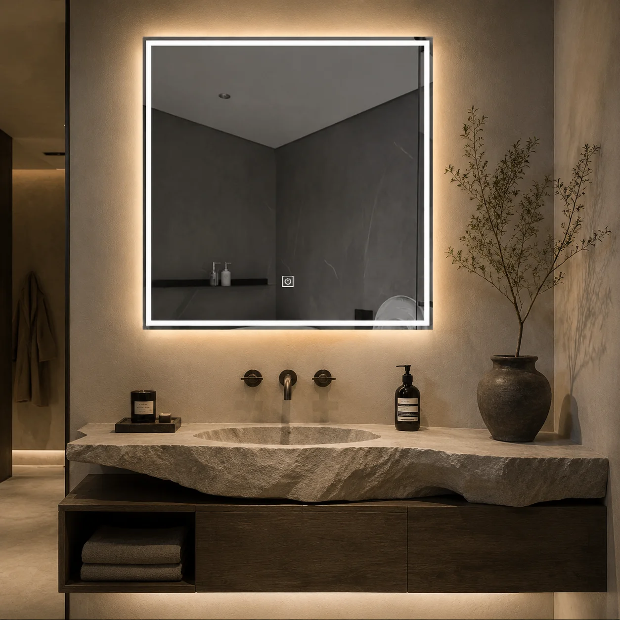 Bathroom Mirror Led - 60 cm Bathroom Mirror with LED