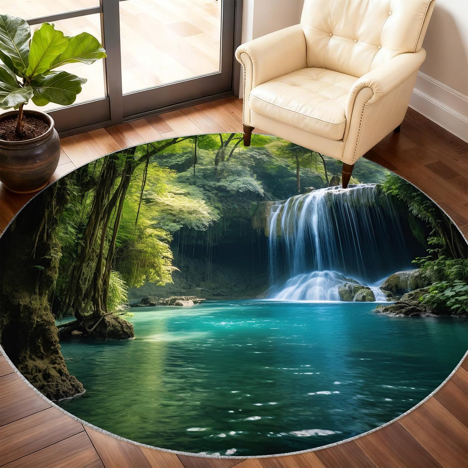 Luxury Round Waterproof Area R - Home Bathroom Scene ulasan dan harga