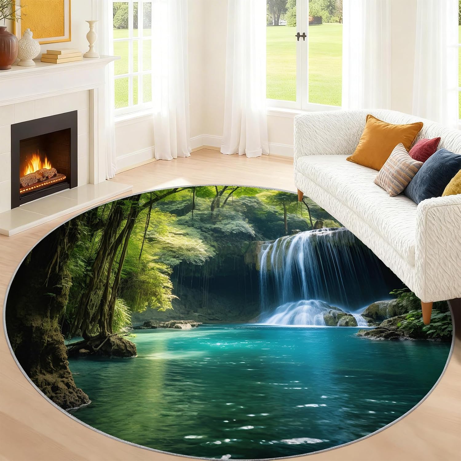 Luxury Round Waterproof Area R - Home Bathroom Scene ulasan dan harga