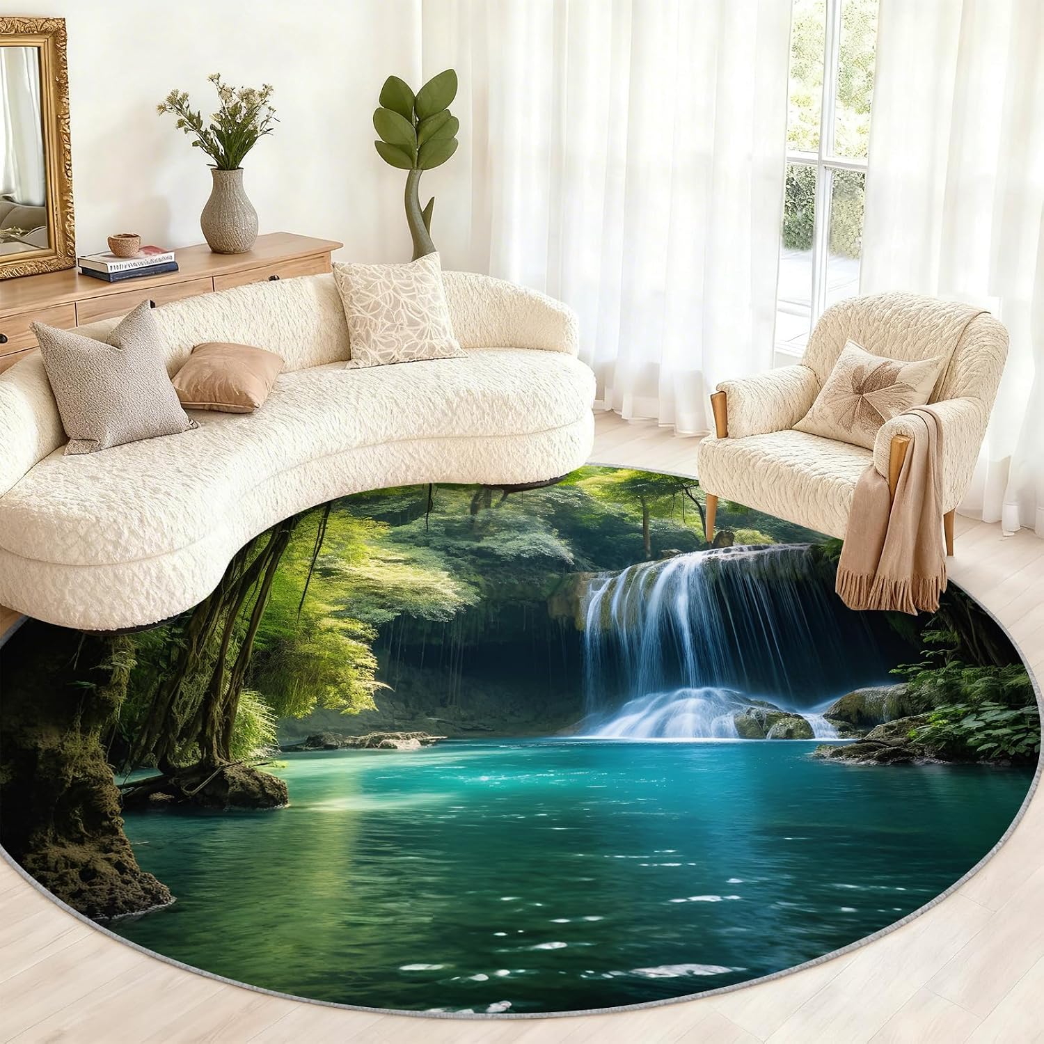 Luxury Round Waterproof Area R - Home Bathroom Scene ulasan dan harga