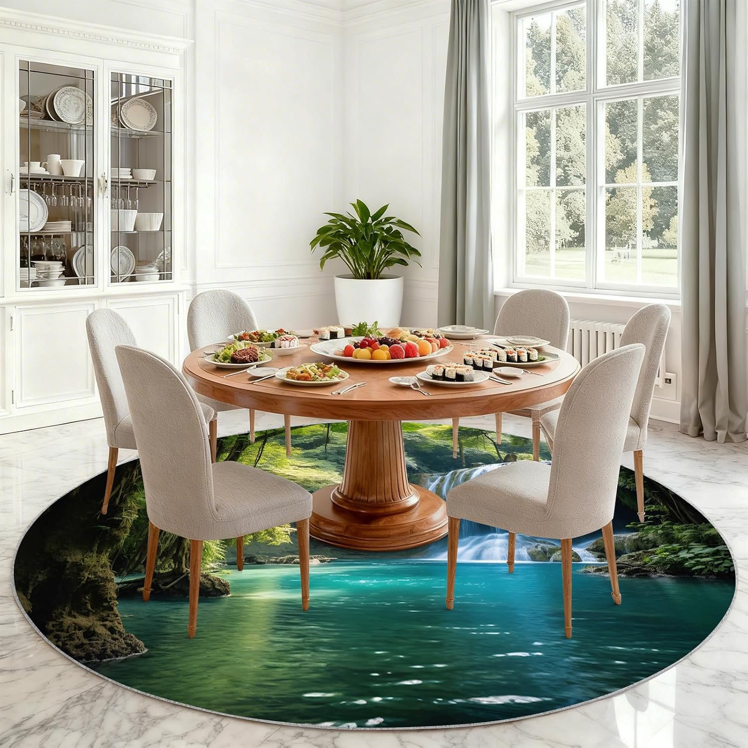 Luxury Round Waterproof Area R - Home Bathroom Scene ulasan dan harga