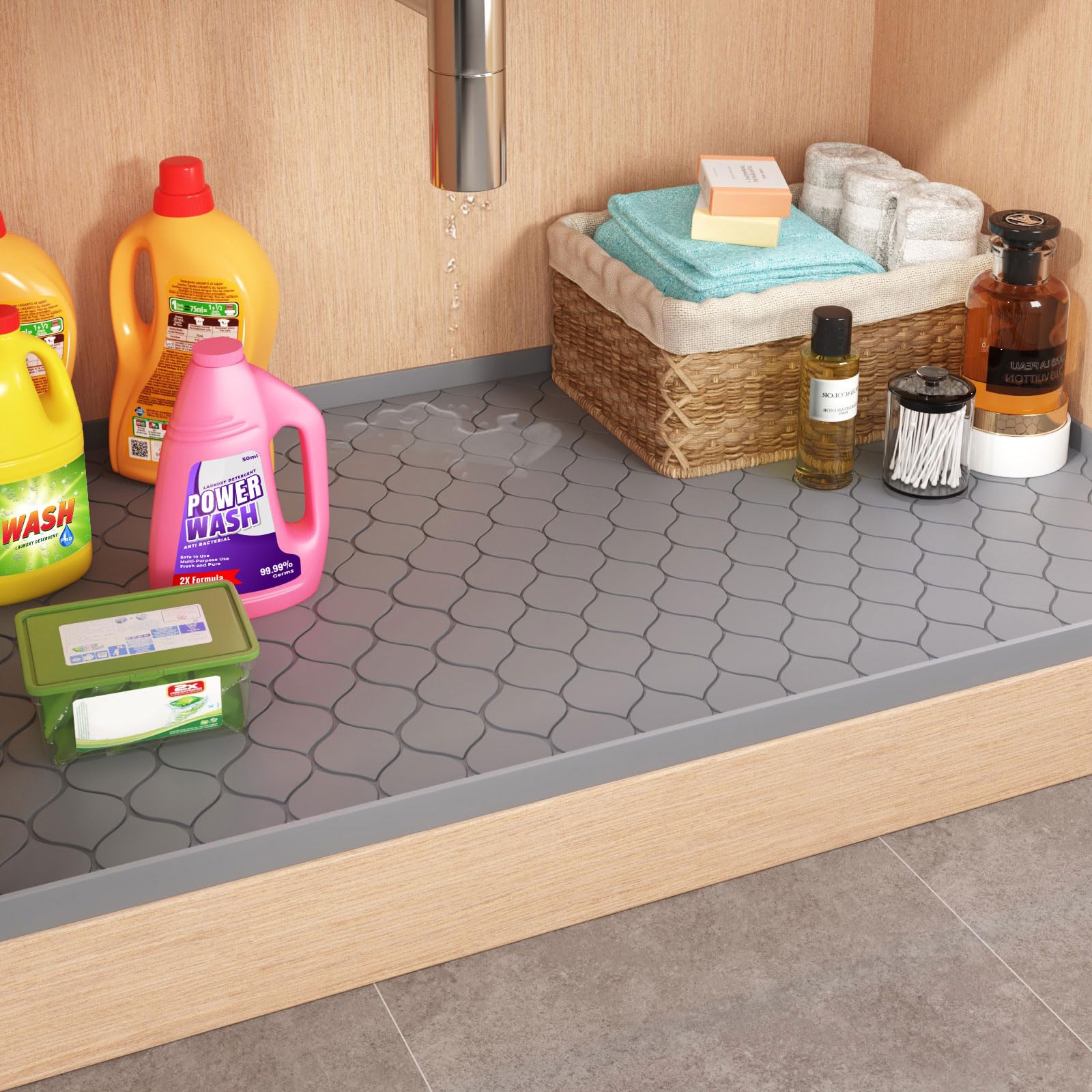 Silicone Under Sink Mat Kitche - Home Essentials Bathroom Storage ulasan dan harga