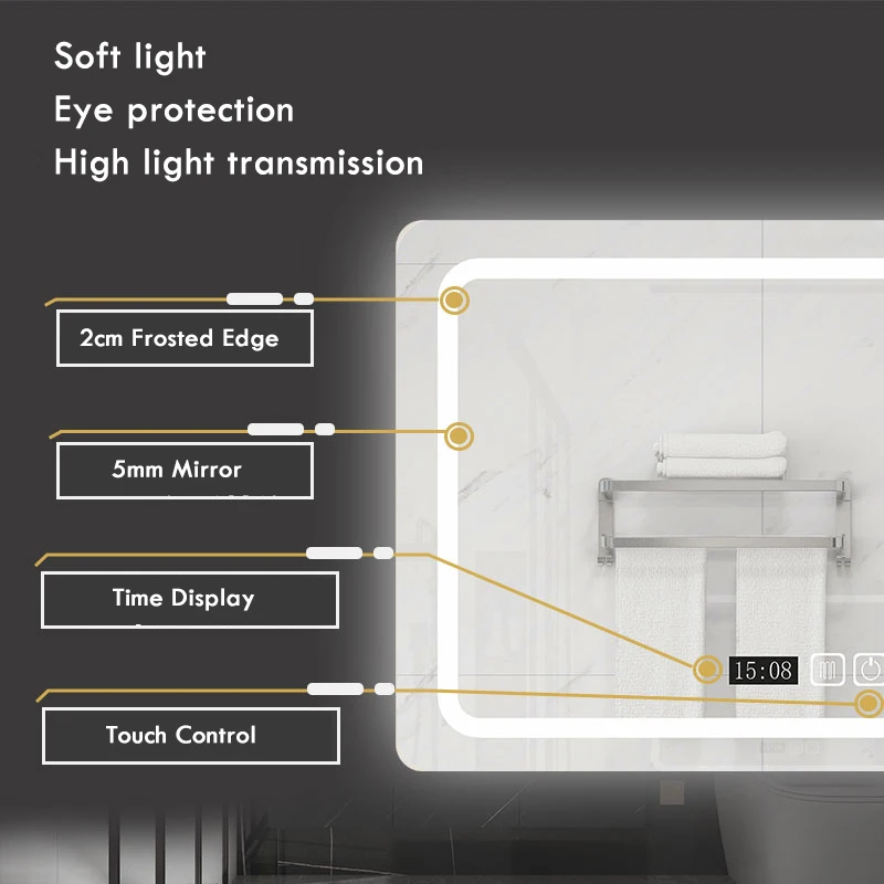 Bathroom Mirror 70x90 cm Recta - Bathroom Mirror Led ulasan dan harga