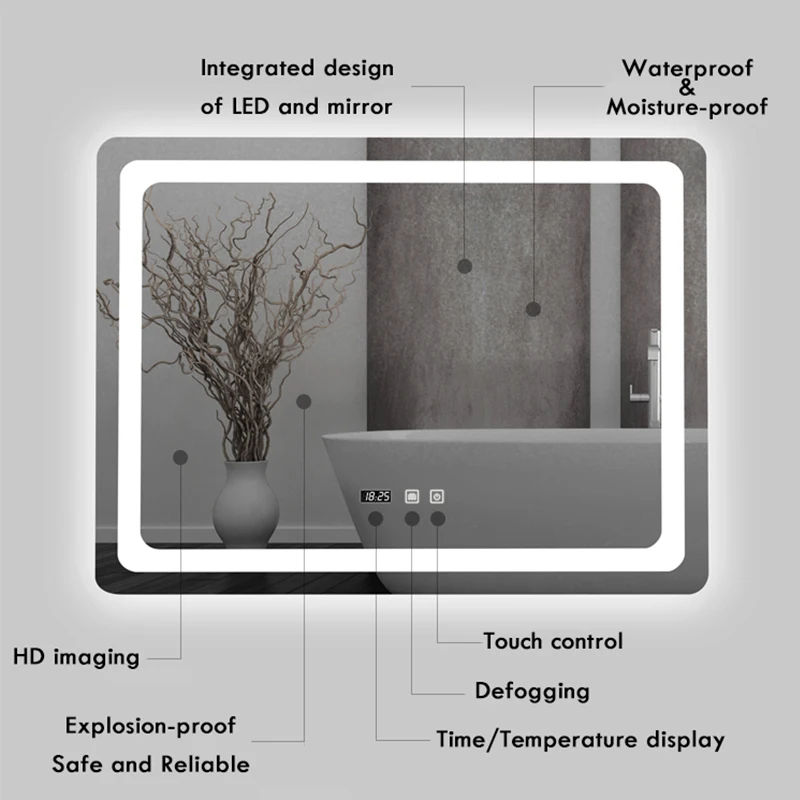 Bathroom Mirror 70x90 cm Recta - Bathroom Mirror Led ulasan dan harga