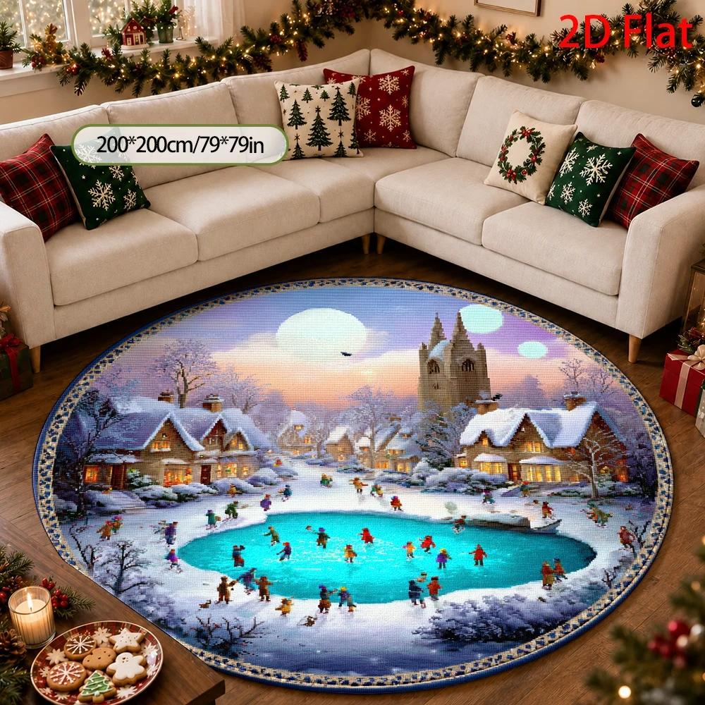 1pc Winter Wonderland Ice‑Skat - Home Bathroom Scene ulasan dan harga