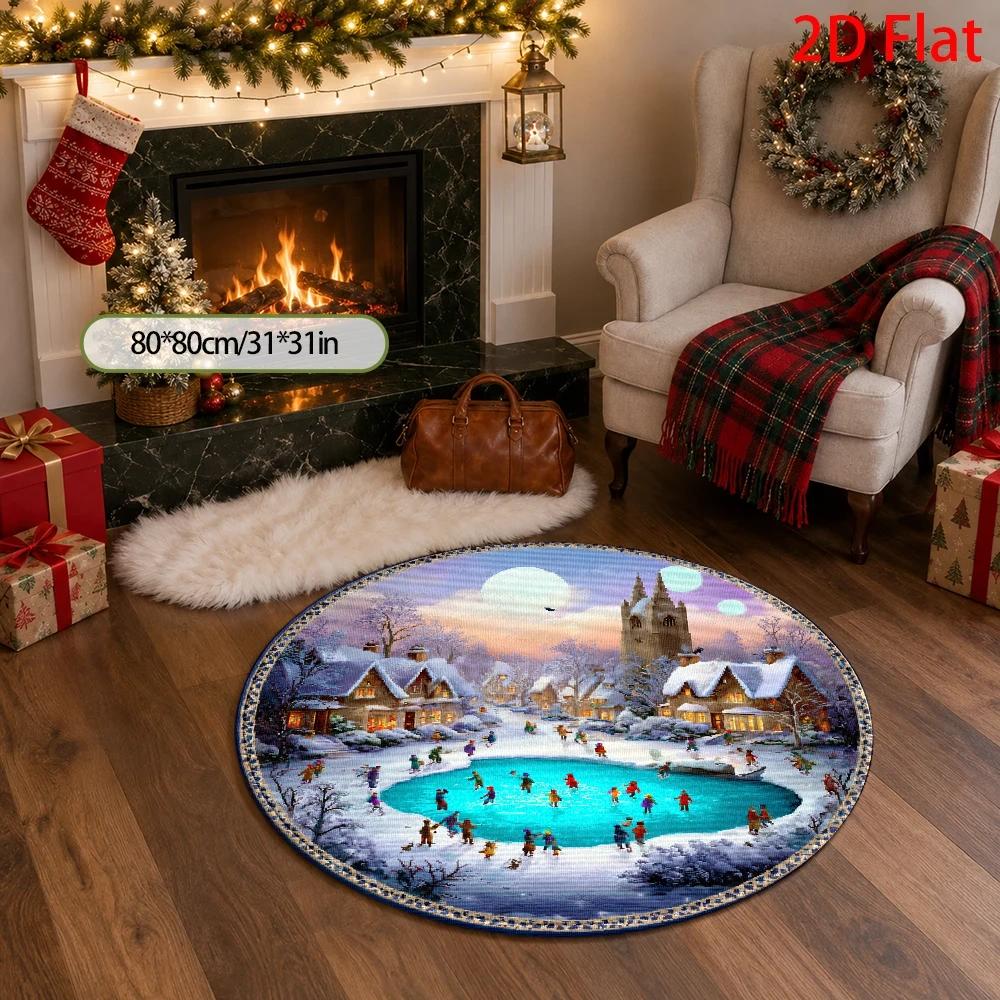 1pc Winter Wonderland Ice‑Skat - Home Bathroom Scene ulasan dan harga