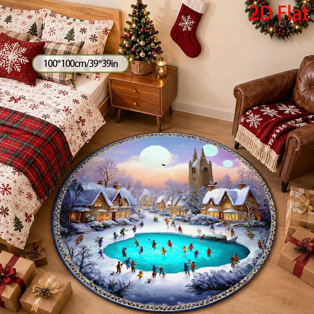 1pc Winter Wonderland Ice‑Skat - Home Bathroom Scene ulasan dan harga