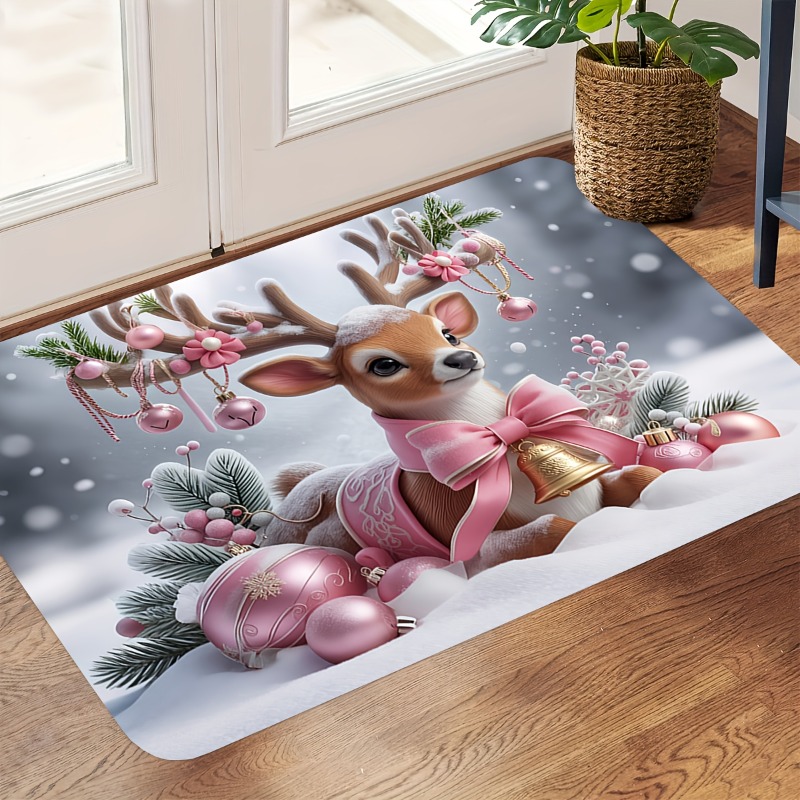 Pink Christmas Reindeer Flanne - Home Bathroom Scene ulasan dan harga