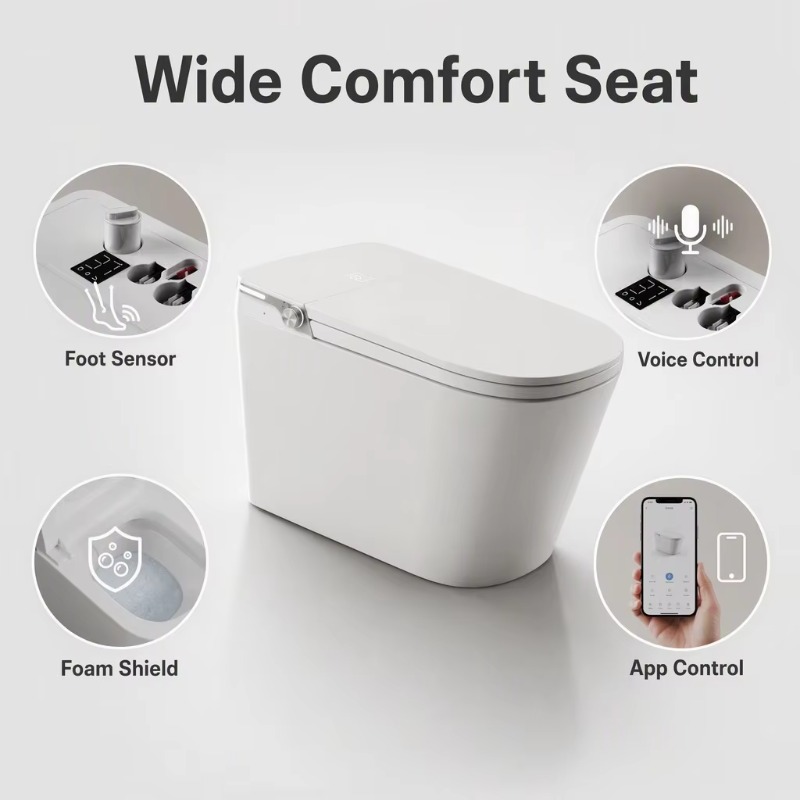 White Smart Toilet Square Bowl - Home For Bathroom ulasan dan harga