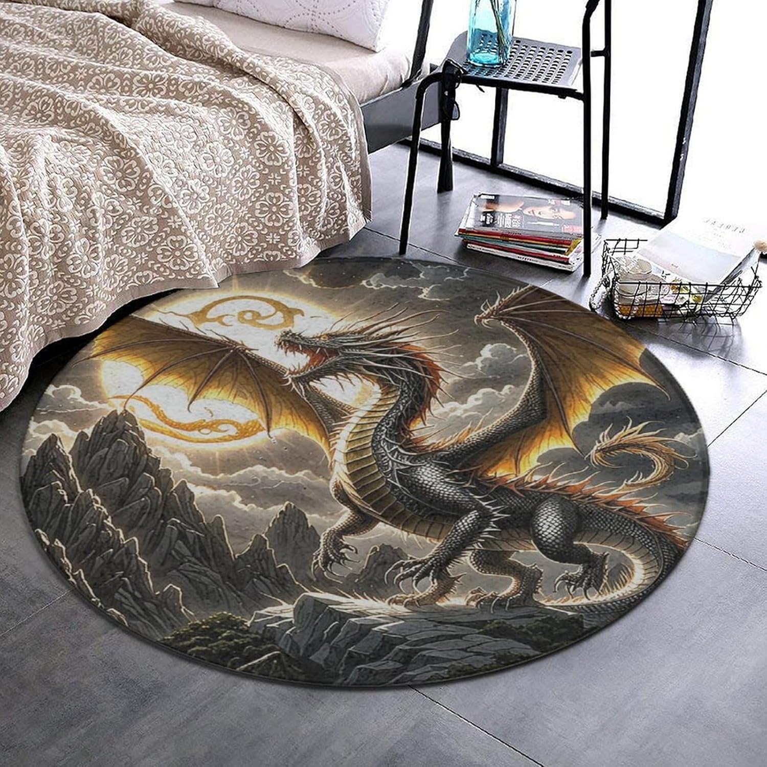 Majestic Dragon Round Rug Fant - Home Bathroom Scene ulasan dan harga