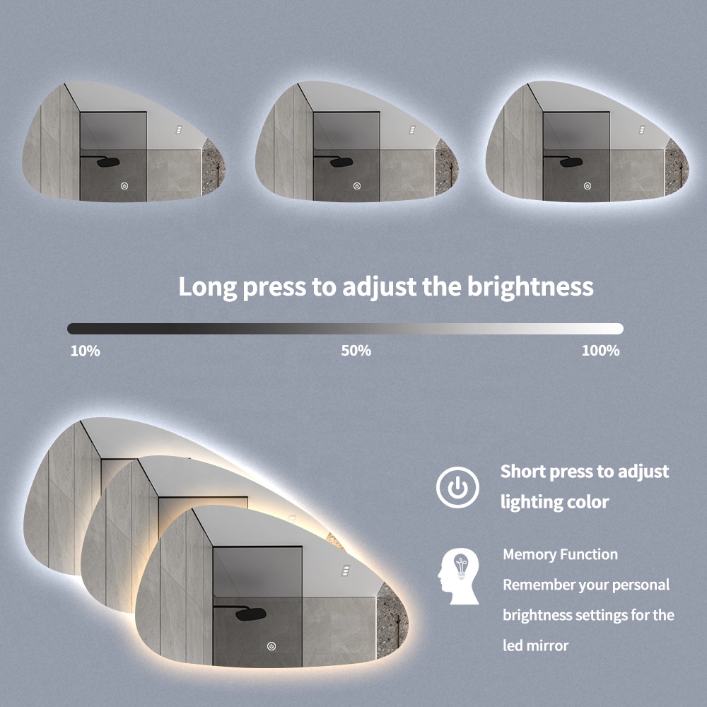 Special Shaped Irregular Smart - Bathroom Mirror Led ulasan dan harga