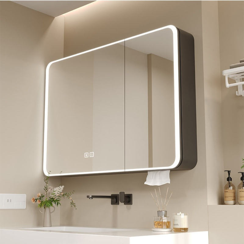 LED Bathroom Mirror Cabinet Al - Bathroom Mirror Led ulasan dan harga