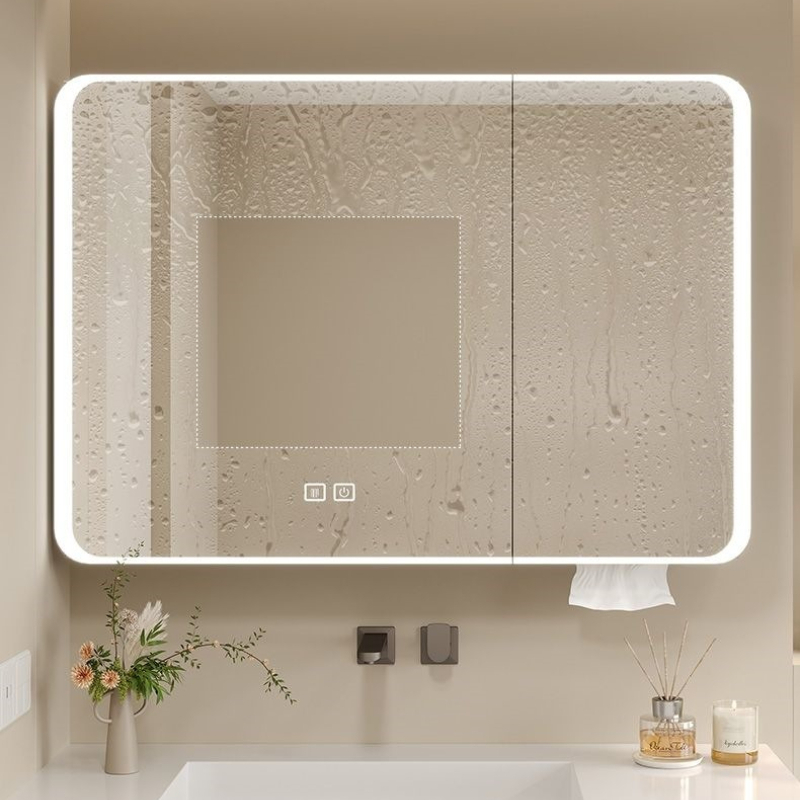 LED Bathroom Mirror Cabinet Al - Bathroom Mirror Led ulasan dan harga