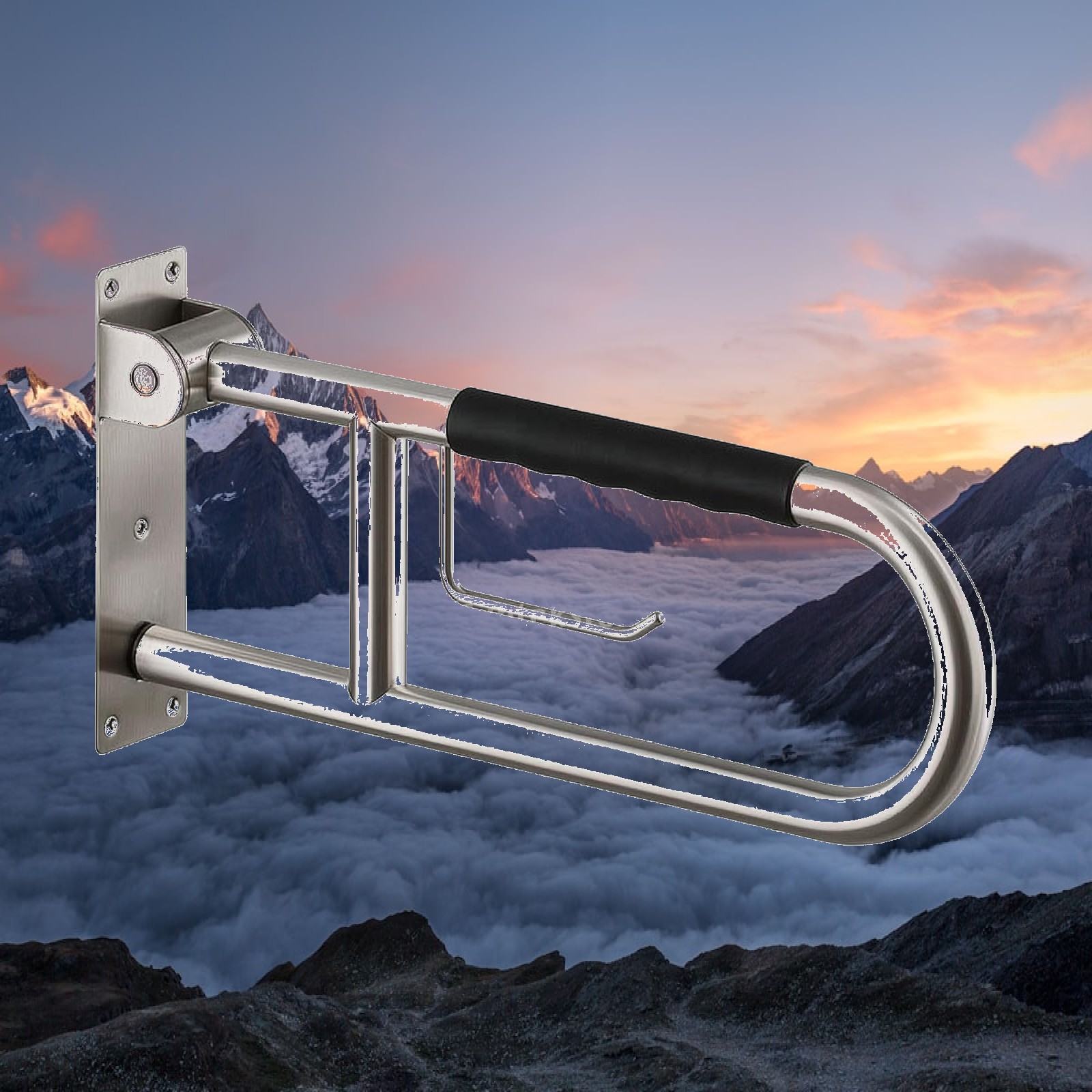 Foldable Toilet Safety Rail 30 - Home Bathroom Grab Bar ulasan dan harga