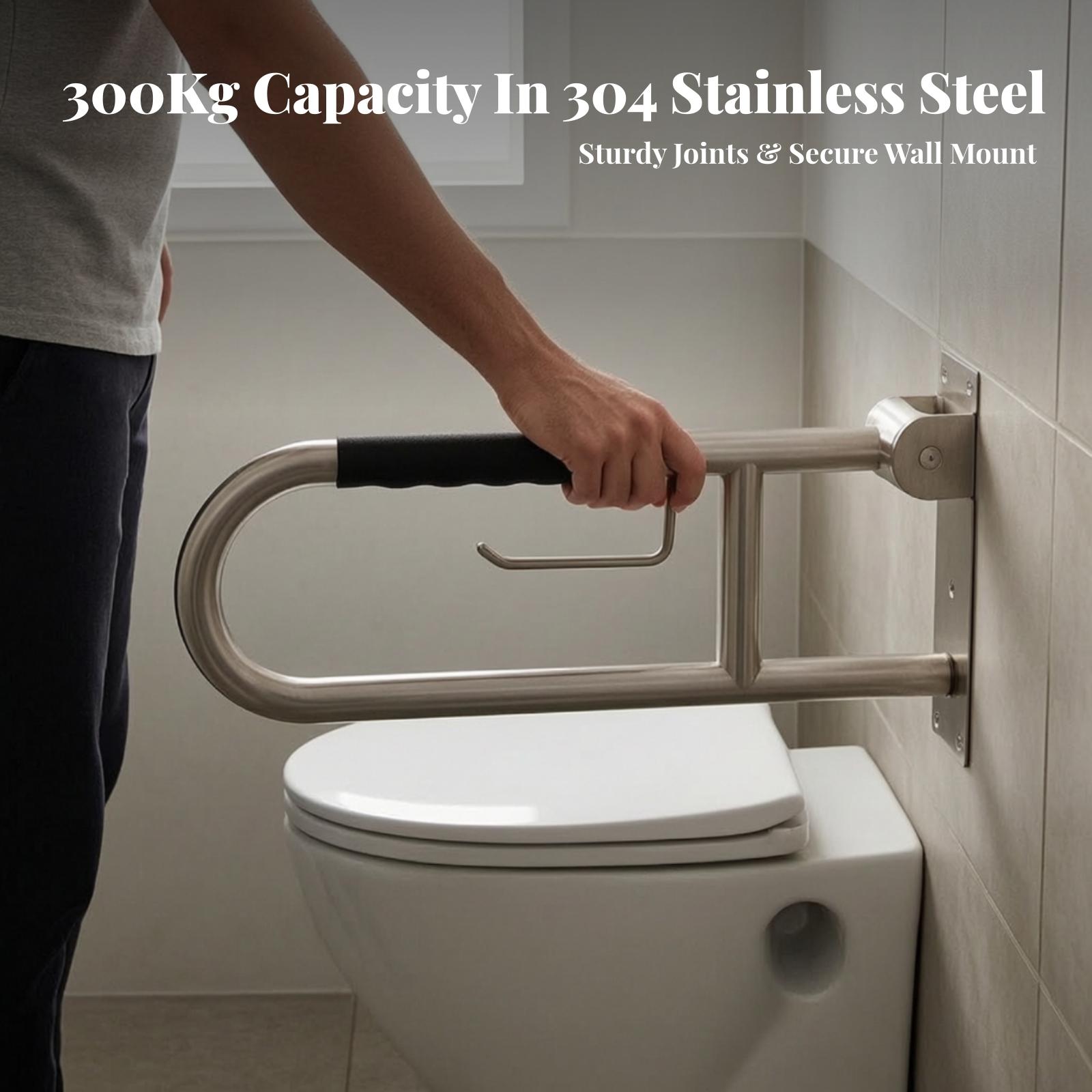 Foldable Toilet Safety Rail 30 - Home Bathroom Grab Bar ulasan dan harga