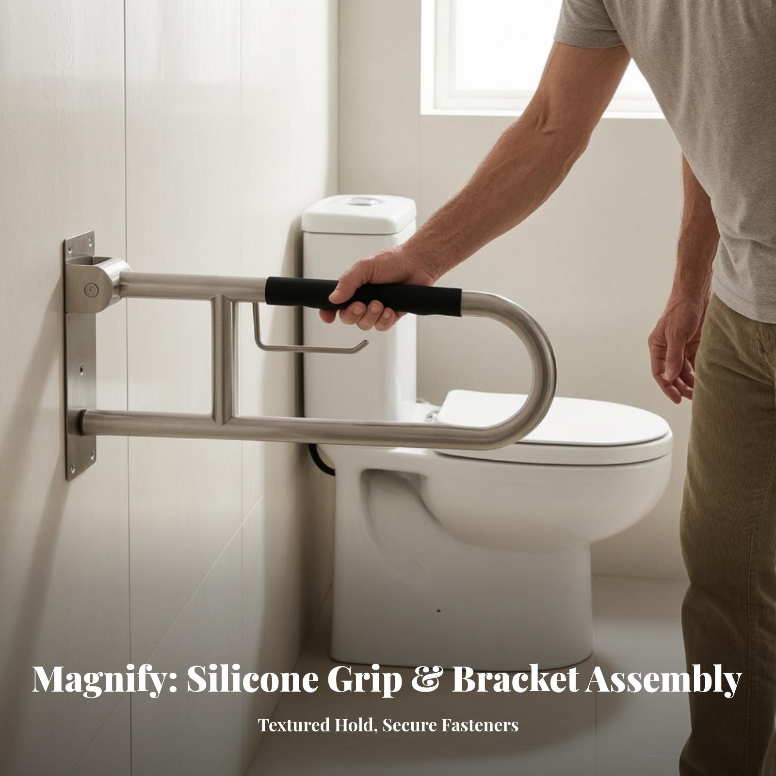 Foldable Toilet Safety Rail 30 - Home Bathroom Grab Bar ulasan dan harga