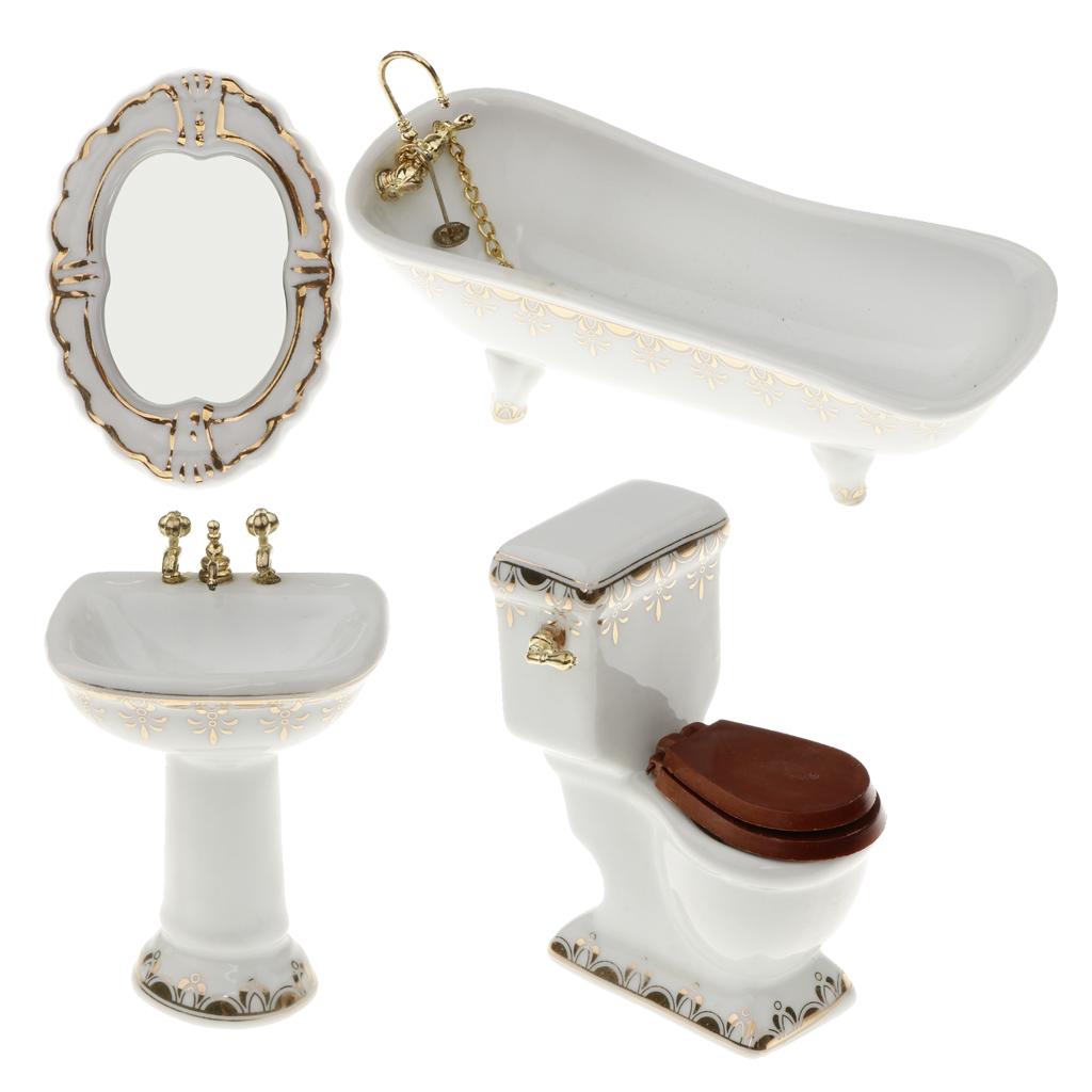 Ceramic Dollhouse Bathroom Set - Home Bathroom Sink ulasan dan harga