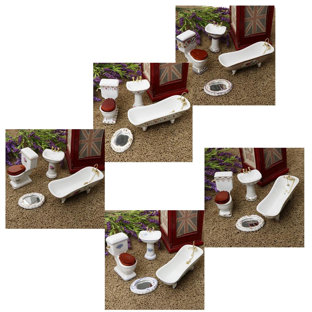 Ceramic Dollhouse Bathroom Set - Home Bathroom Sink ulasan dan harga