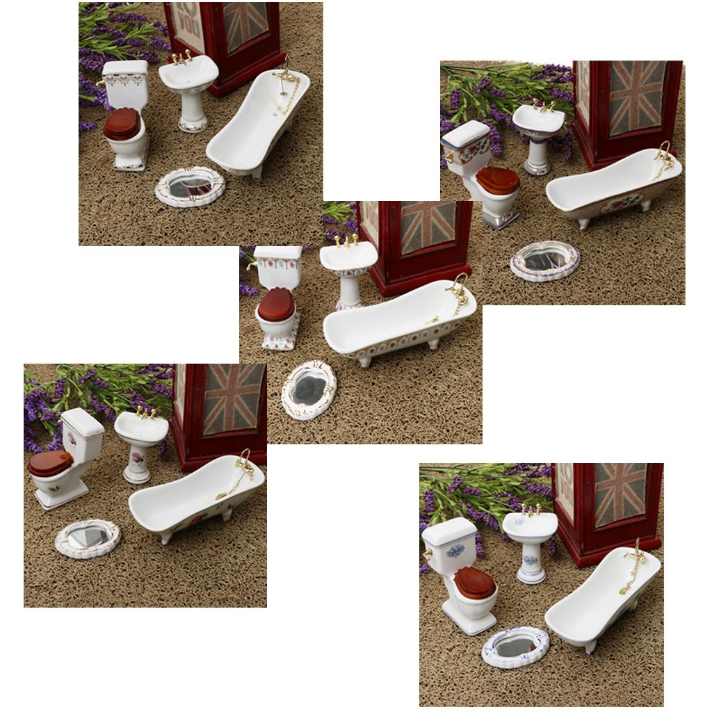 Ceramic Dollhouse Bathroom Set - Home Bathroom Sink ulasan dan harga