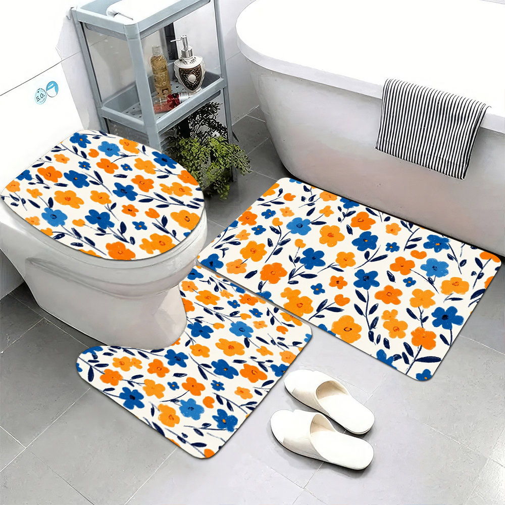 Cute Floral Bathroom Mat Set f - Home Made Bathroom Vanity ulasan dan harga