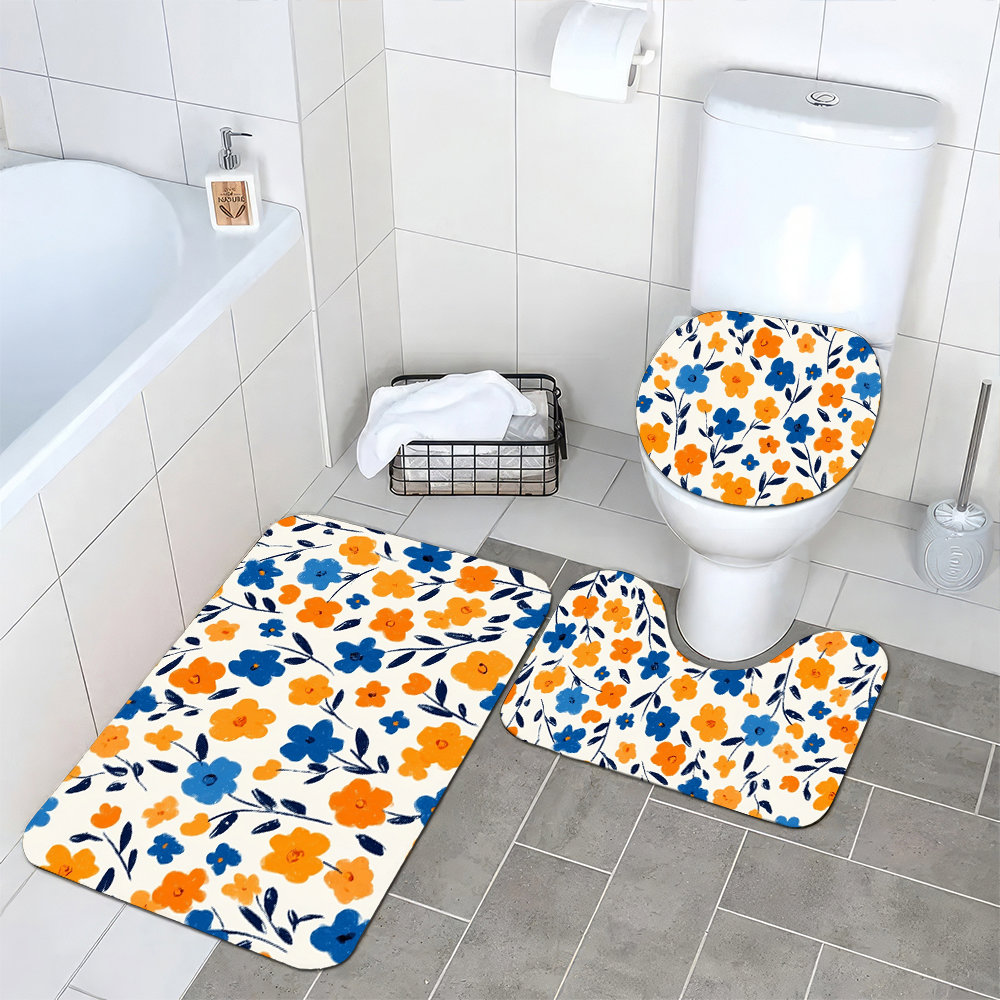 Cute Floral Bathroom Mat Set f - Home Made Bathroom Vanity ulasan dan harga