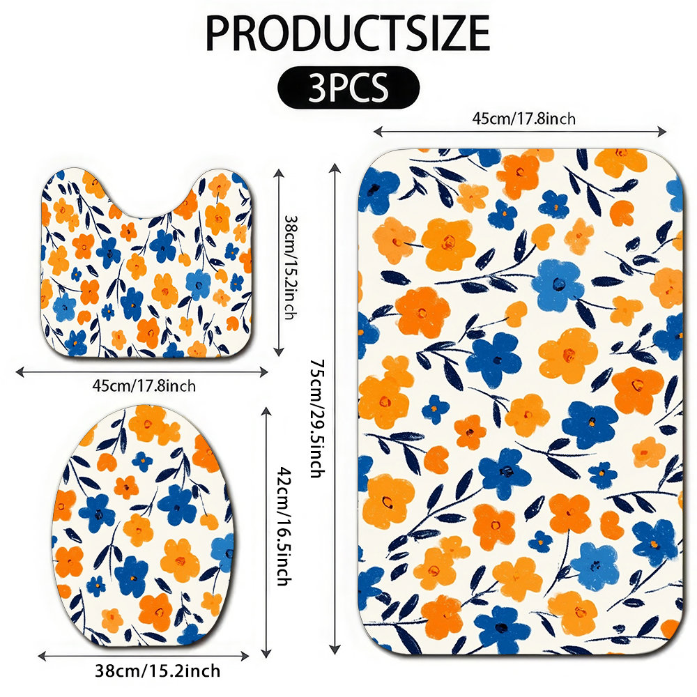Cute Floral Bathroom Mat Set f - Home Made Bathroom Vanity ulasan dan harga