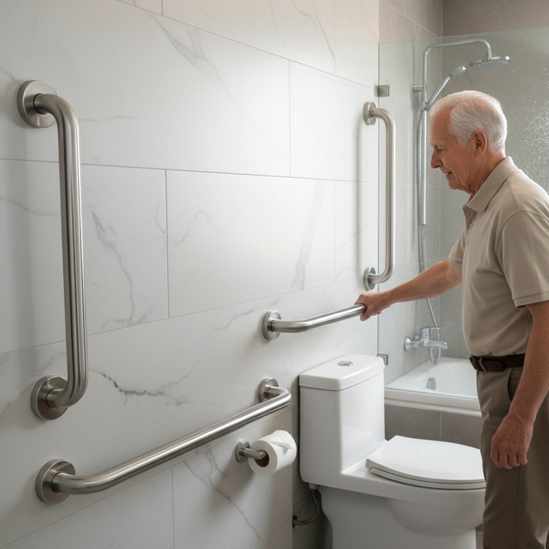 Multiple Sizes Stainless Steel - Home Bathroom Grab Bar ulasan dan harga
