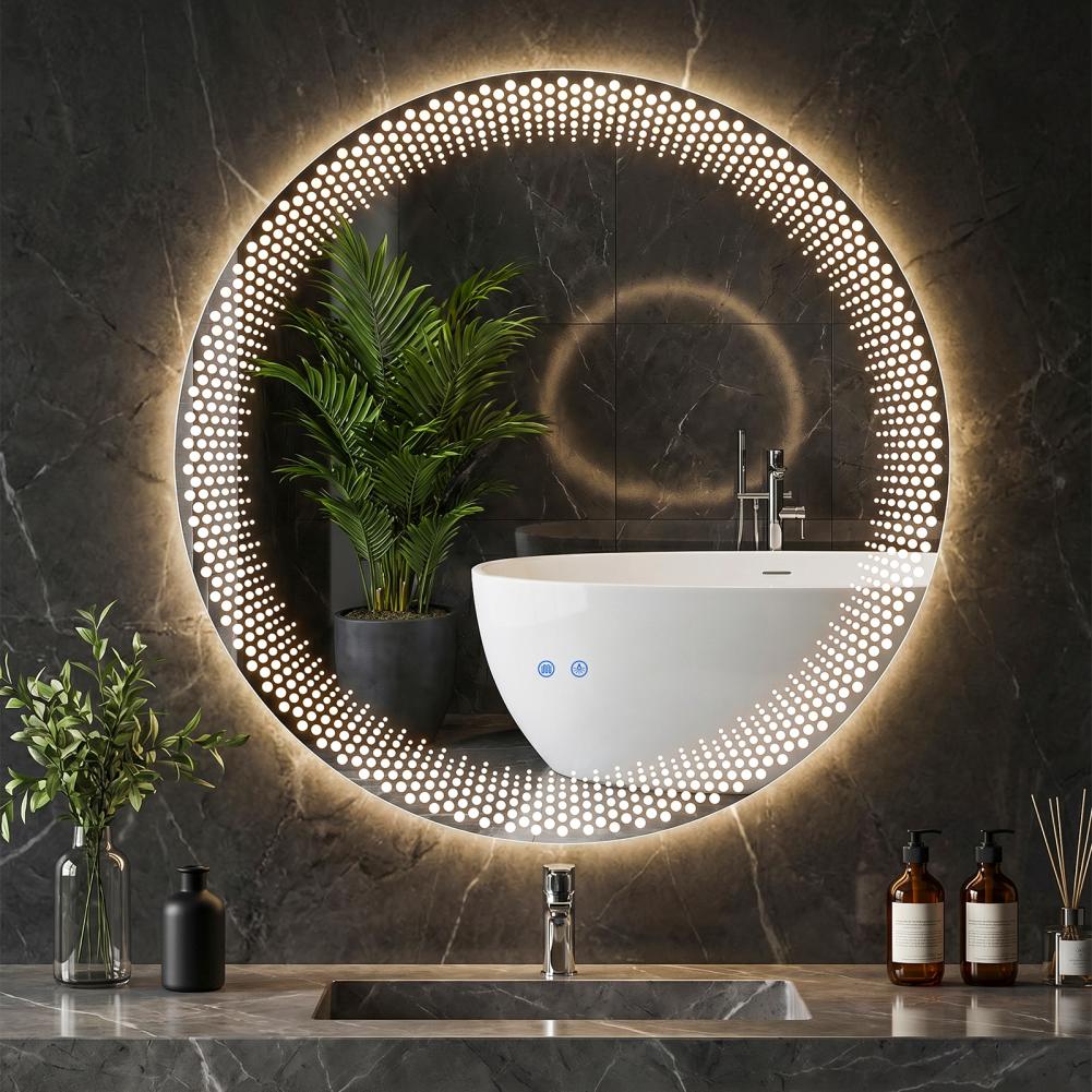 Round LED Bathroom Mirror 3 Co - Bathroom Mirror Led ulasan dan harga