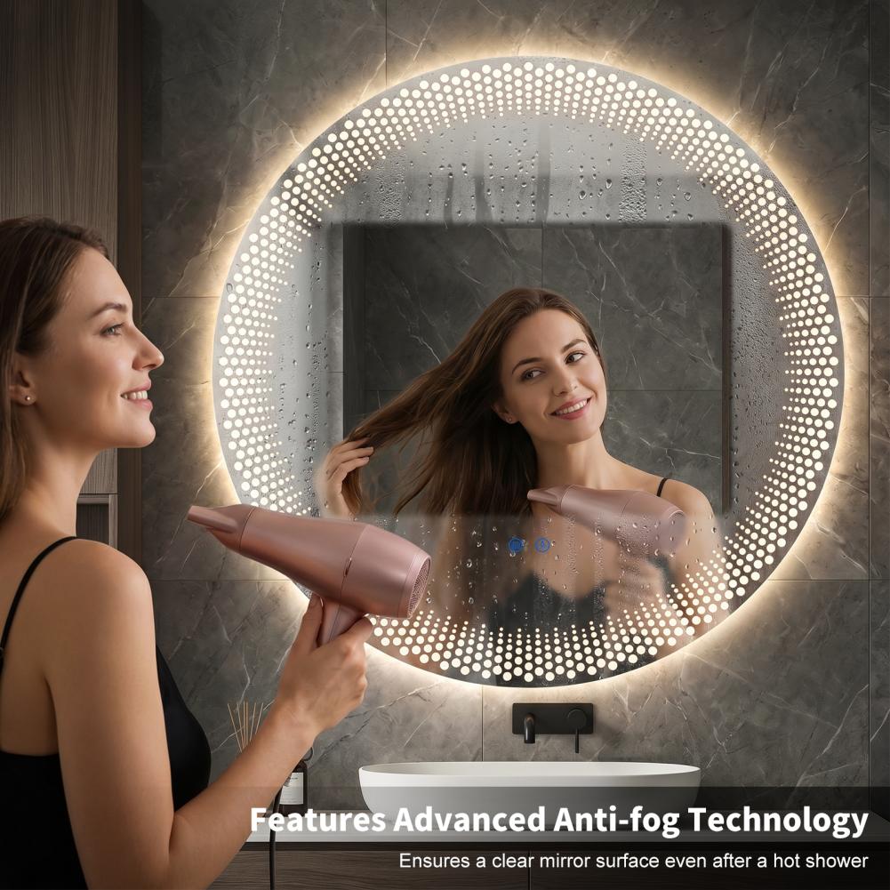 Round LED Bathroom Mirror 3 Co - Bathroom Mirror Led ulasan dan harga