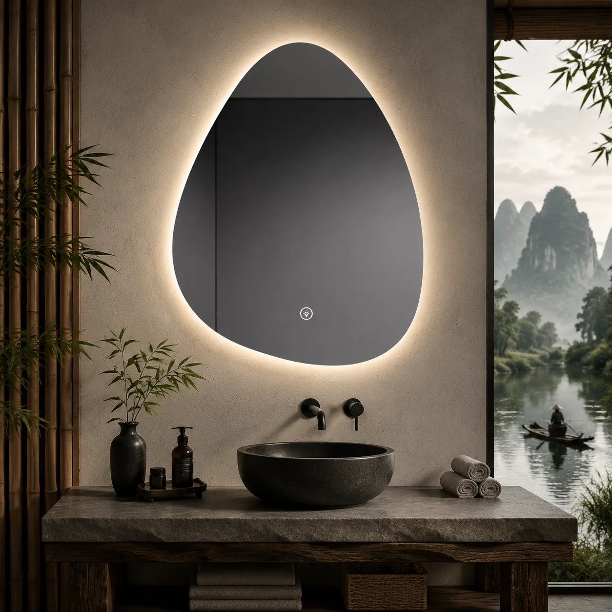 Irregular Shape Smart LED Bath - Bathroom Mirror Led ulasan dan harga