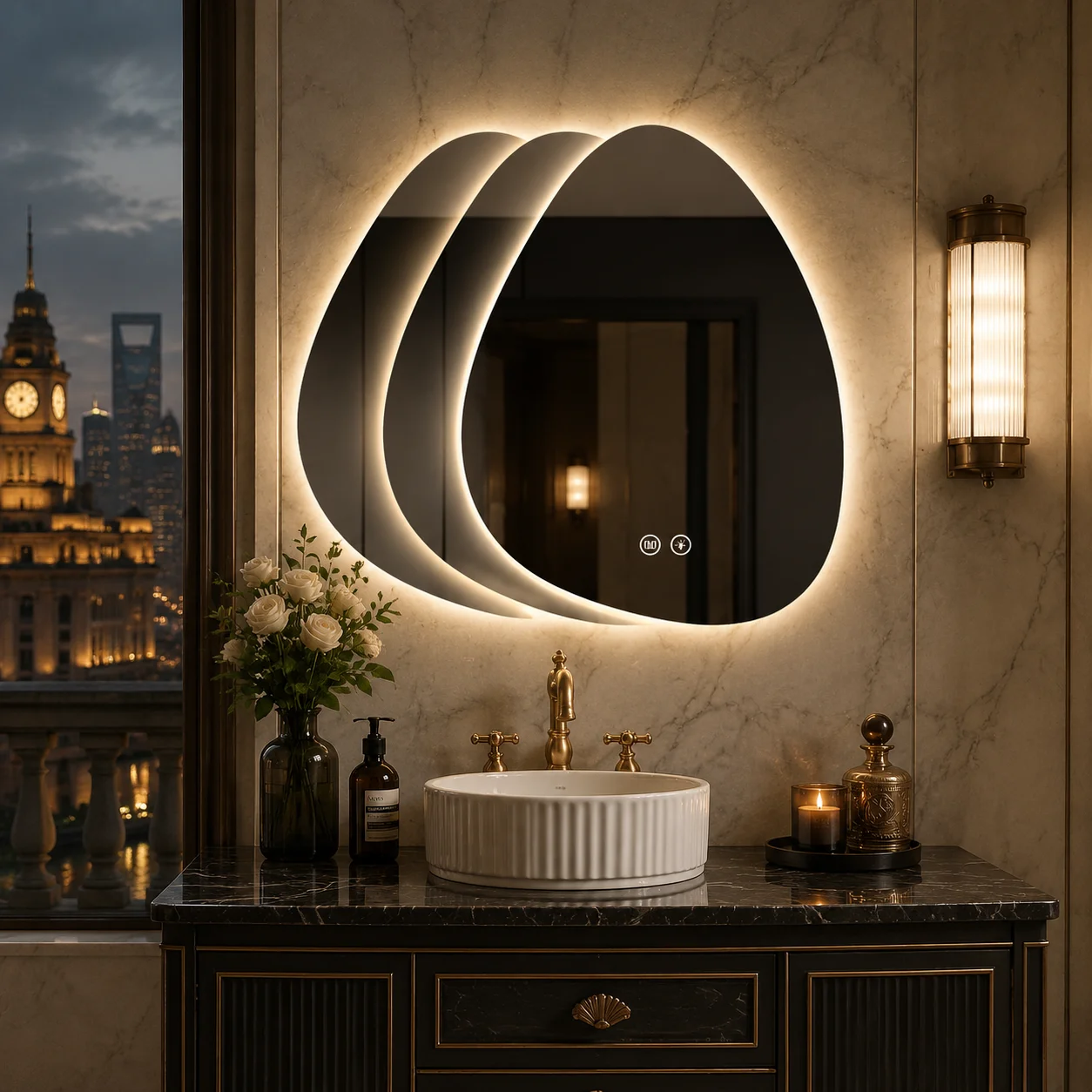 Irregular Shape Smart LED Bath - Bathroom Mirror Led ulasan dan harga