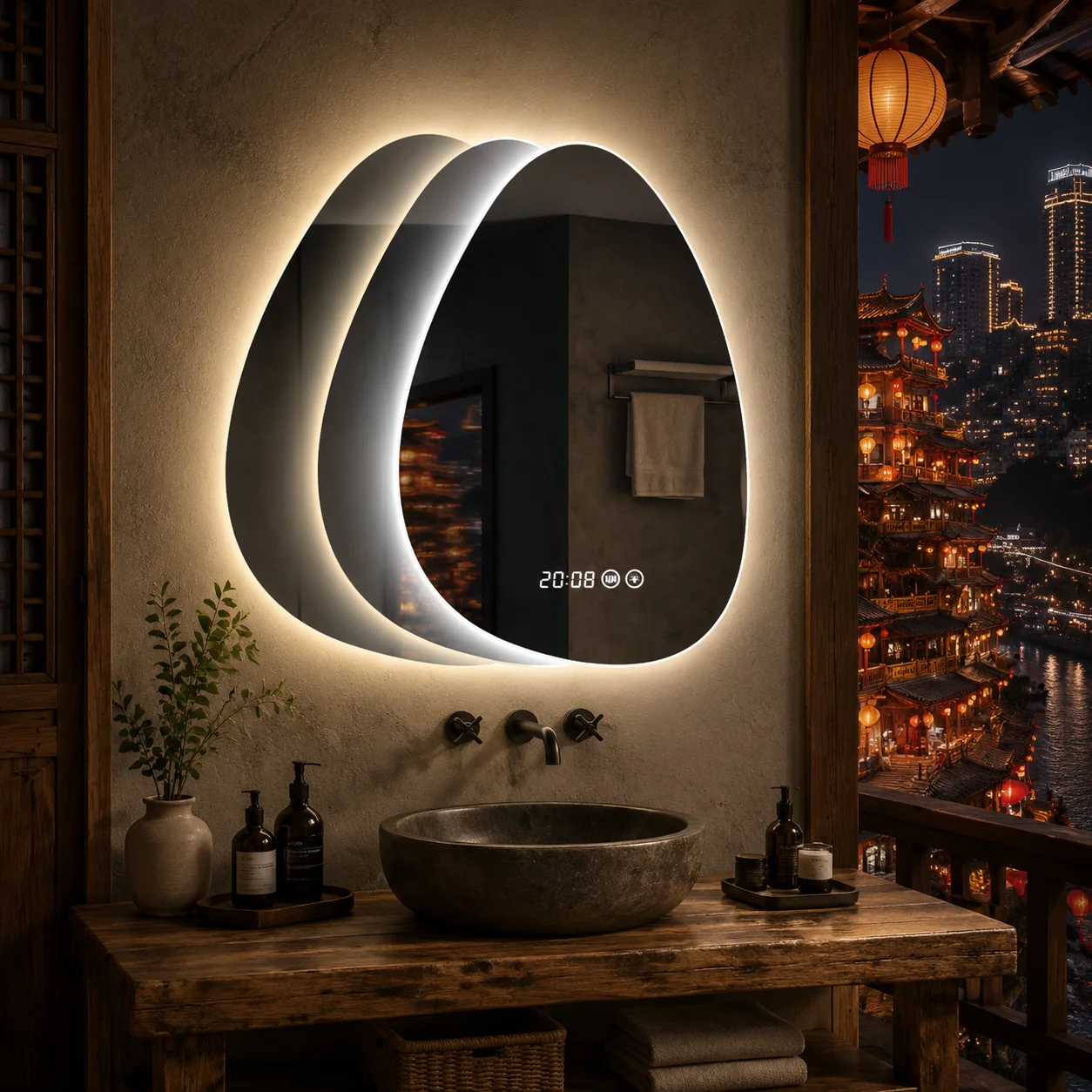 Irregular Shape Smart LED Bath - Bathroom Mirror Led ulasan dan harga