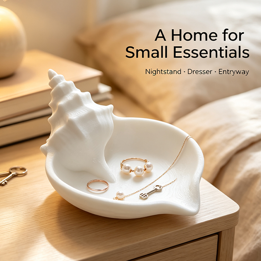 Nordic Style Matte White Conch - Home Essentials Bathroom Storage ulasan dan harga
