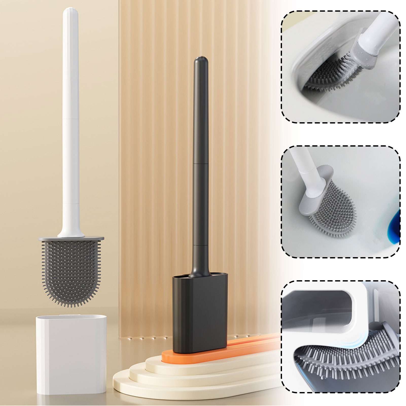 Silicone Toilet Brush With Hol - Home Bathroom Cleaning ulasan dan harga