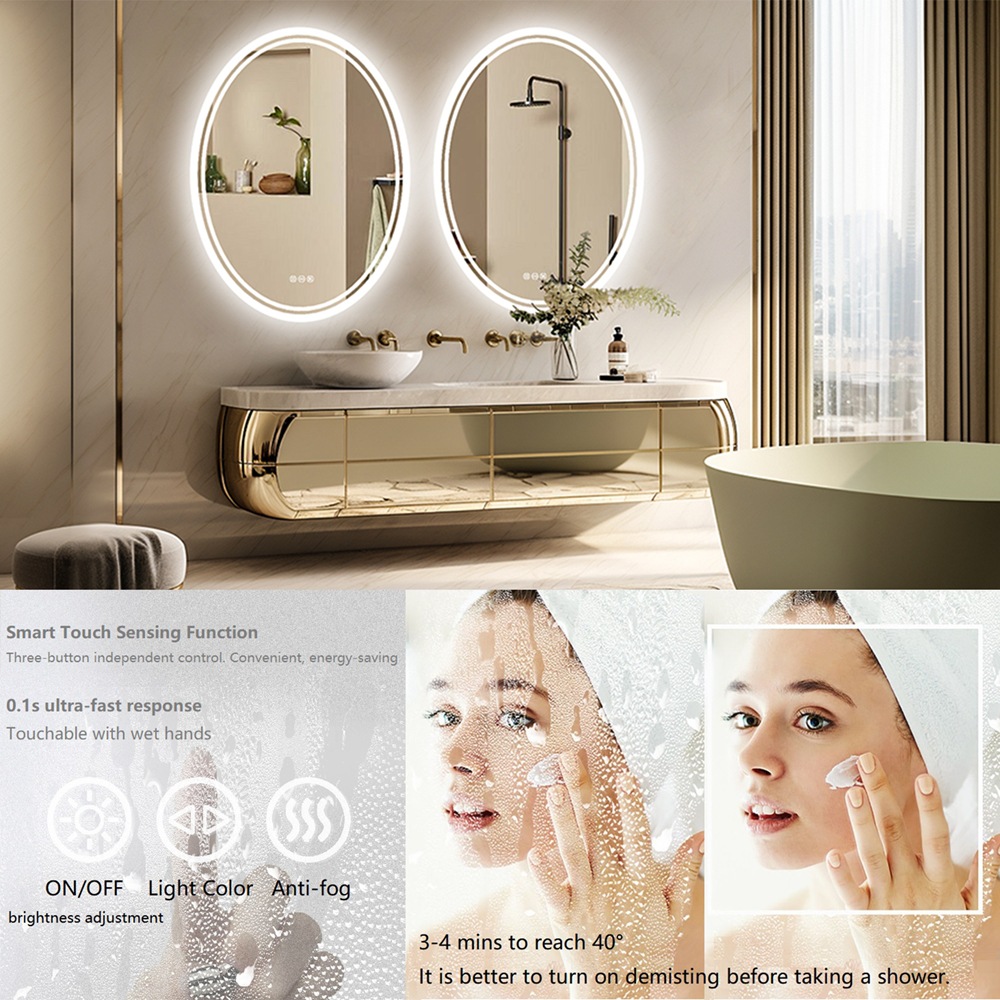 HD Explosion-Proof Oval LED Sm - Bathroom Mirror Led ulasan dan harga
