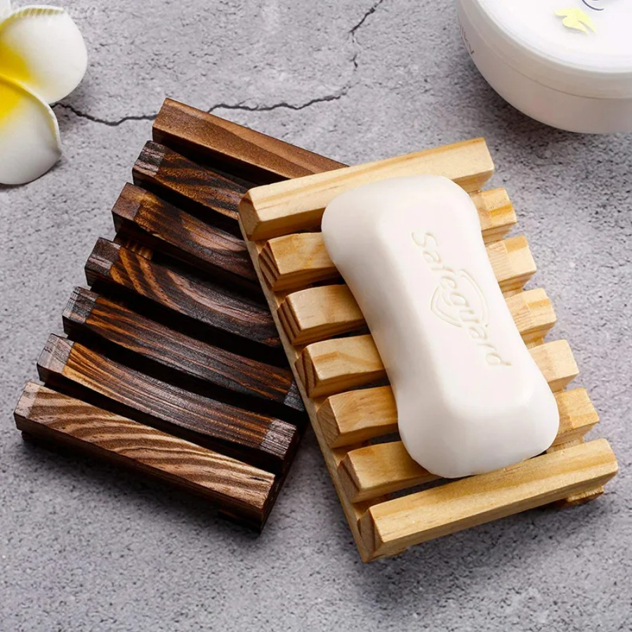Natural Bamboo Soap Holder, Wo - Home Essentials Bathroom Storage ulasan dan harga