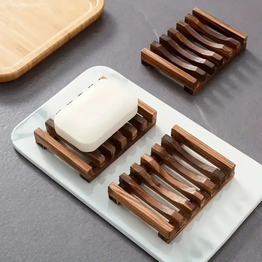 Natural Bamboo Soap Holder, Wo - Home Essentials Bathroom Storage ulasan dan harga
