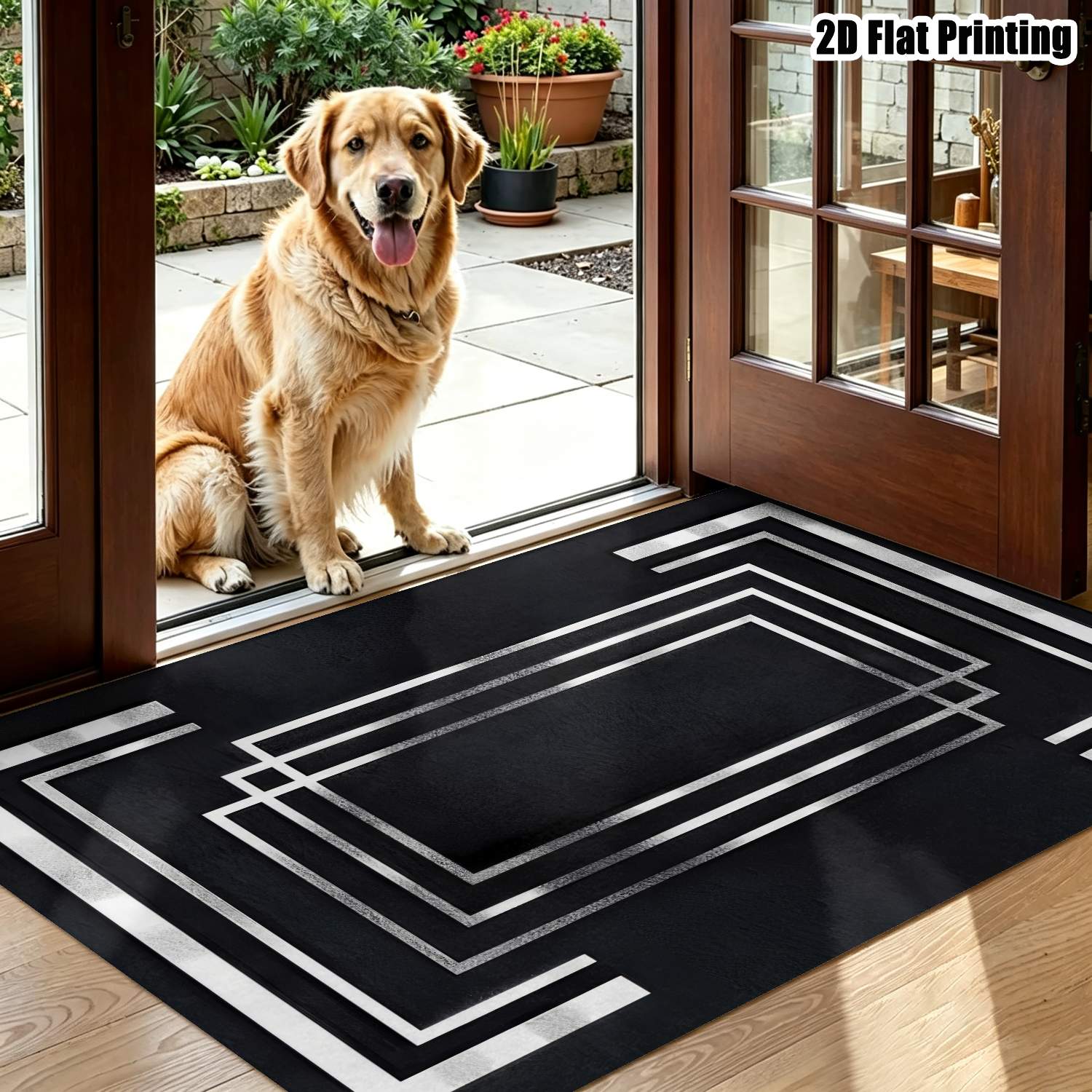 1PC 2D printed Nordic geometri - Home Bathroom Scene ulasan dan harga
