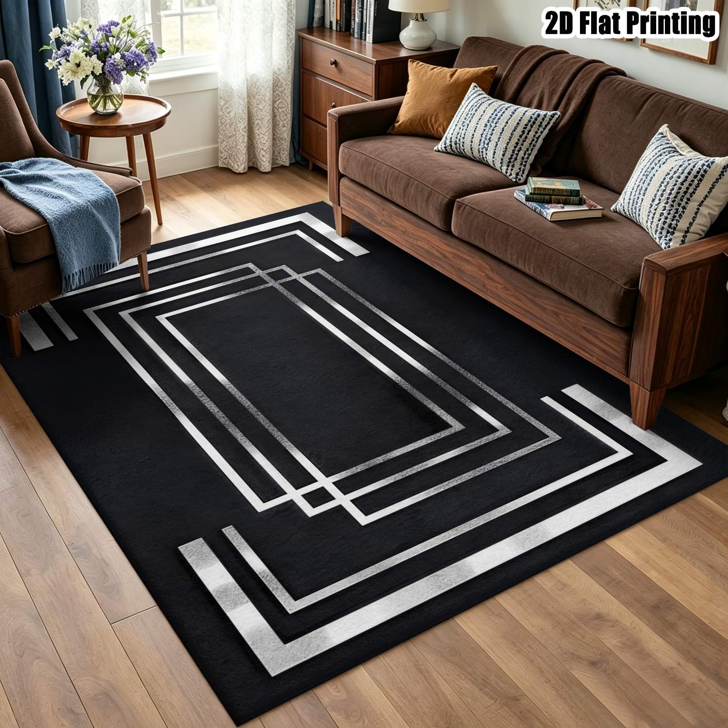 1PC 2D printed Nordic geometri - Home Bathroom Scene ulasan dan harga