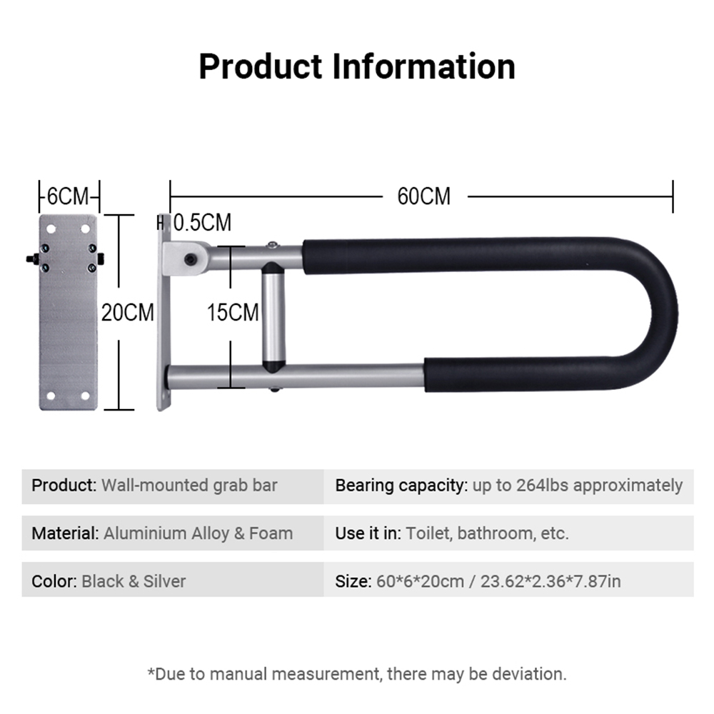 Handrail for Toilet Anti-Fall  - Home Bathroom Grab Bar ulasan dan harga