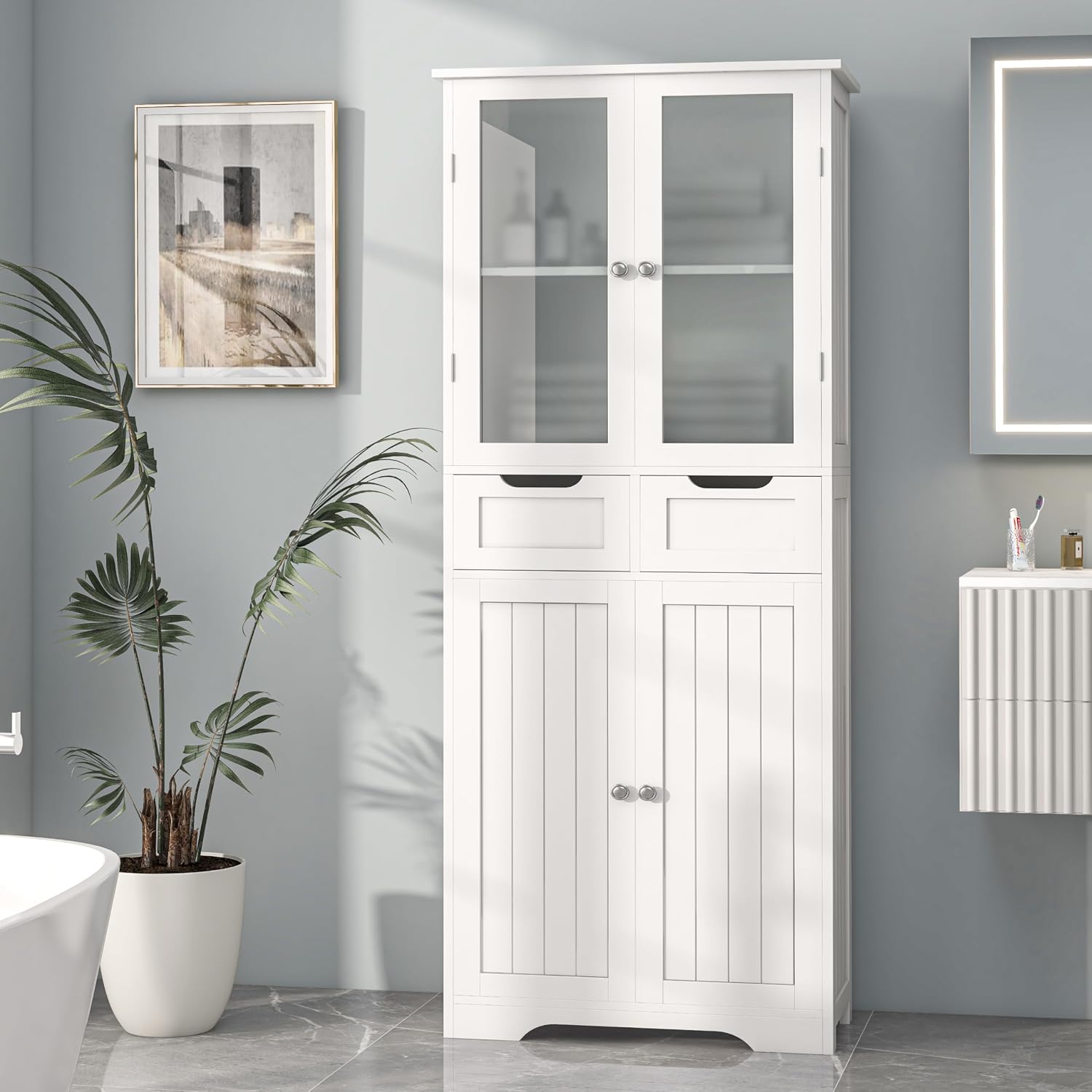 Tall Bathroom Storage Cabinet  - Home Bathroom Cabinets ulasan dan harga
